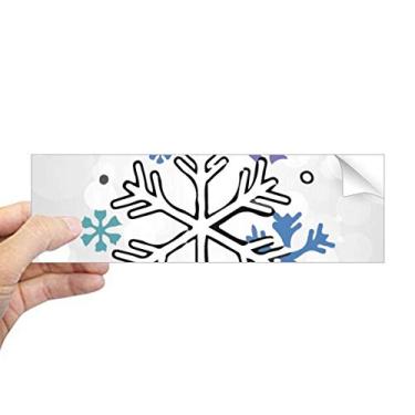 Imagem de Adesivo retangular para janela de notebook com estampa de ilustração de neve para inverno
