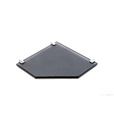 Imagem de Porta Shampoo de Canto Reto em Vidro Fumê Lapidado - Aquabox - 20cmx20cmx10mm