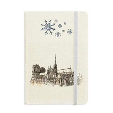 Imagem de Caderno Notre-Dame de in Paris França com flocos de neve para inverno