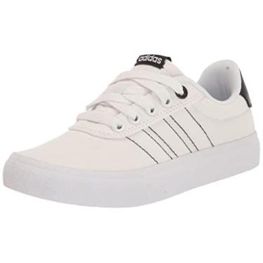 Imagem de adidas VULCRAID3R Skate Shoe, White/White/Black, 12 US Unisex Little Kid