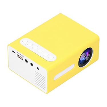 Imagem de Mini projetor, projetor de vídeo LED compatível com 1080p, projetor portátil de bolso compatível com AV, USB, interface multimídia HD, TF, projetor de cinema em casa multimídia, presente (plugue EUA)