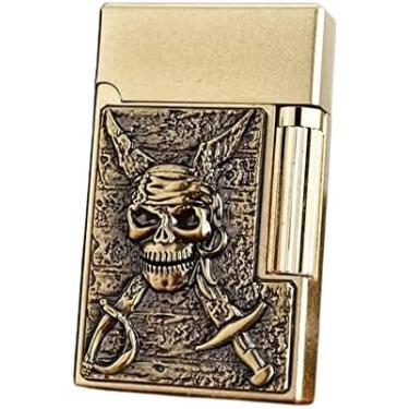 Imagem de Isqueiro De Luxo, Som Clássico Alto E Elegante, Som Nítido, Ignição De Deslizamento Lateral De Pederneira, Chama Suave, Metal, Som Brilhante, Isqueiro Recarregável Com Rodas A Gás Butano, Presente