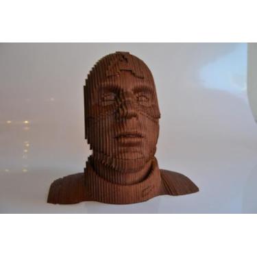 Imagem de Busto Capitão América Quebra Cabeça 3D. Miniatura Em Mdf - Talharte