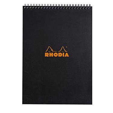 Imagem de RHODIA 185019C - Caderno espiral (encadernado completo) preto - A4 - forrado - 80 folhas destacáveis - papel branco Clairefontaine 80 g/m - capa de cartão revestida macia e resistente - clássica