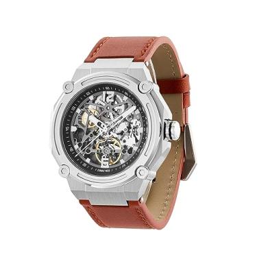 Imagem de TIME100 Relógios de pulso automáticos masculinos mecânicos (sem bateria), vencendo a competição de design, Aço marrom, Casual