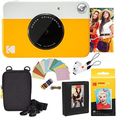 Imagem de Kodak Pacote de câmera instantânea Printomatic (amarelo) Zink Paper (20 folhas) - Capa - Álbum de fotos - Molduras para pendurar.