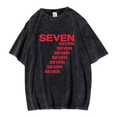 Imagem de Camiseta K-pop Jungkook Solo Seven, camiseta vintage estampada lavada streetwear camisetas vintage unissex para fãs, 2, P