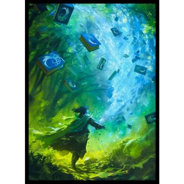 Imagem de (Blue/Green Wizard) - 100ct Matte TCG/MTG Card Art Sleeves