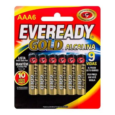 Imagem de Pilha Alcalina aaa Palito Eveready Gold Com 6 unidades