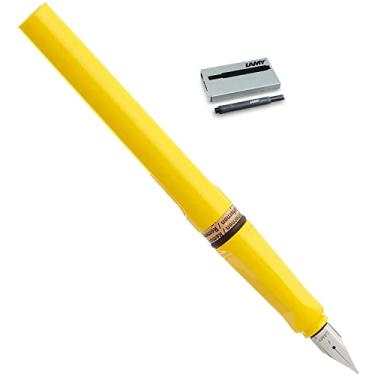 Imagem de Caneta-tinteiro Lamy Safari + 5 cartuchos de tinta preto..., Amarelo
