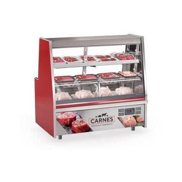 Imagem de Balcão De Frios E Avícola Grta150 Gelopar Expositor De Carnes Vermelho 1,5mt 220v