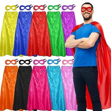 Imagem de D.Q.Z Bulk Superhero-Capes and Masks for Adults Super Hero Costume Women Men Group Halloween Team Spirit Party,10 Pack