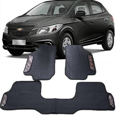 Imagem de Jogo tapete emborrachado do chevrolet onix  jogo com 3 peças inteiriço