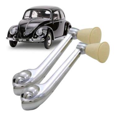Imagem de Kit Par 2 Maçaneta Manivela Marfim Fusca Karman Guia Kombi - SHALOMCAR