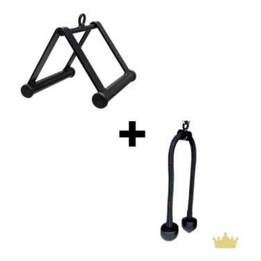 Imagem de Kit: Puxador Corda 75cm e Puxador Triangulo Rei Do Fitness