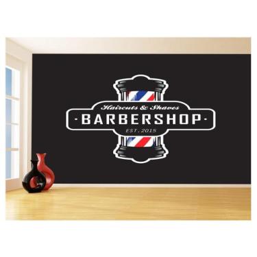 Imagem de Papel De Parede 3D Barbearia Barber Shop Logo 3,5M Brb24 - Você Decora
