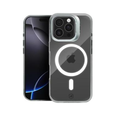 Imagem de Gshield Capa Case Capinha Premium Compatível com Magsafe Crystal Stand em Acrílico, com Alça Suporte Elevada na Câmera, NÃO AMARELA (Transparente, iPhone 16 Pro Max)
