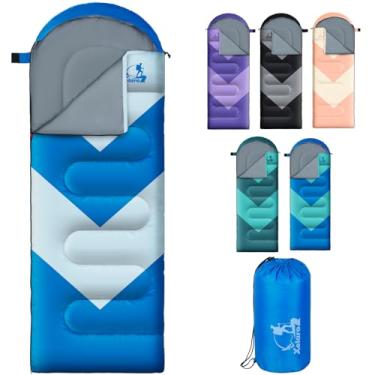 Imagem de Sacos de dormir para adultos, saco de dormir de acampamento para meninas, meninos, 3 estações, clima quente e frio, leve, impermeável, acampamento, acampamento, caminhada, viagem ao ar livre - céu