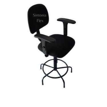 Imagem de Cadeira secretaria caixa alta com braço de regulagem de altura - a gás