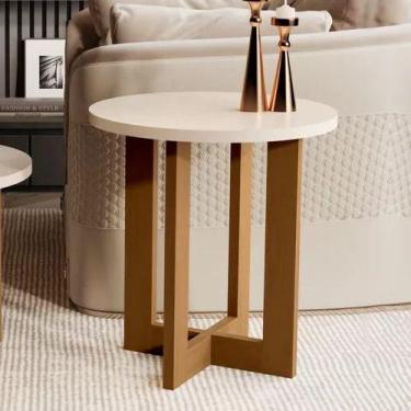 Imagem de Mesa De Canto Luxo 8002 100% Mdf - Perola/Nat - JB Moveis