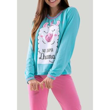 Imagem de Pijama Feminino Lhama Feminino - DILUXO, M, Lhama