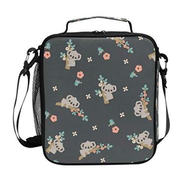 Imagem de Lancheira, animal, coala, floral, pássaro, isolada, lancheira, gelo, bolsa de mão, alça de ombro para meninos, meninas, mulheres, homens
