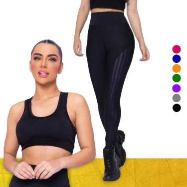 Imagem de KIT conjunto TOP ALÇA MÉDIA bojo + CALÇA LEGGING REDINHA Feminino Acad