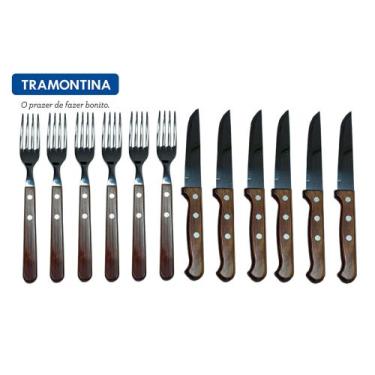 Imagem de Talheres Faqueiro Jumbo Polywood 12 Peças Churrasco Tramontina Lamina 