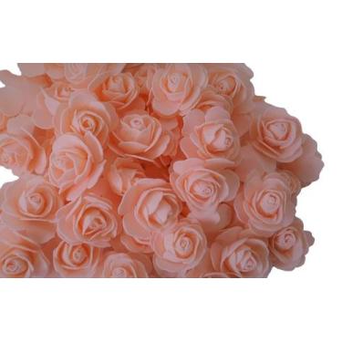 Imagem de Pacote 100 rosas de eva 5 cm, sem cabo, flutuantes, arranjo, flores, f