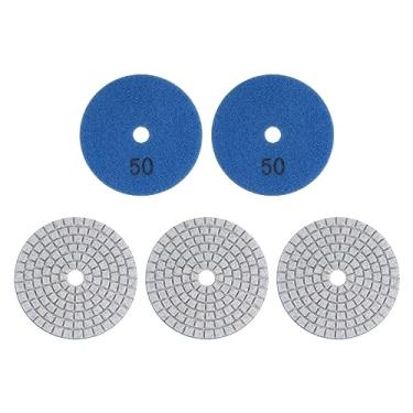 Imagem de HARFINGTON 5 peças de almofadas de polimento de diamante de 7,6 cm 50 almofada de polimento úmido/seco para pedra de concreto mármore bancada quartzo para polidor moedor