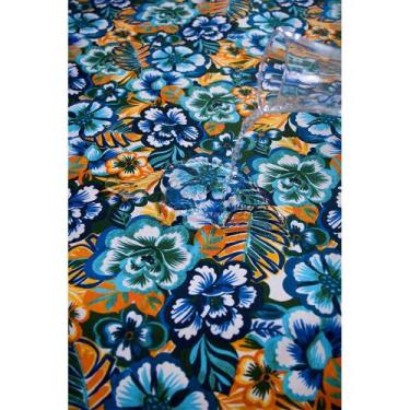 Imagem de Tecido Impermeável Acqua Linea Floral Tropical Azul - 1,40m de Largura