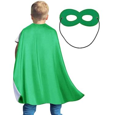 Imagem de Naichuo Superhero Capes Cloak with Mask, Kids Children Boys Girls Double Side Dress Up Costumes for Halloween Christmas(Green/Grey)