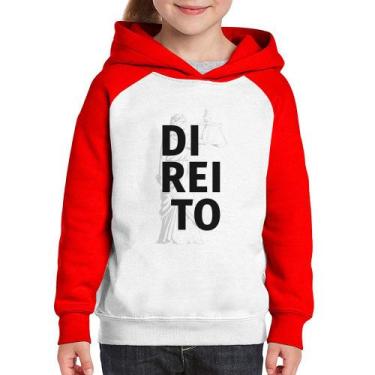 Imagem de Moletom Infantil Direito Estudante - Foca na Moda, Branco, Vermelho, 1