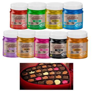 Imagem de 09 Corante Para Chocolate Trufas Bombons Alta Qualidade Mix