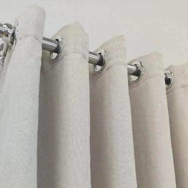 Imagem de Cortina Franzida Para Sala 4,00x2,60 Linho Com Blackout - Salvatex Con