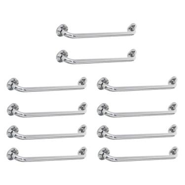 Imagem de Barra de Apoio 40cm Inox Kit 10 Unidades Cadeirante Idoso Banheiro Box Casa Gestante Suporte Corrimao Escada Acessibilidade Segurança
