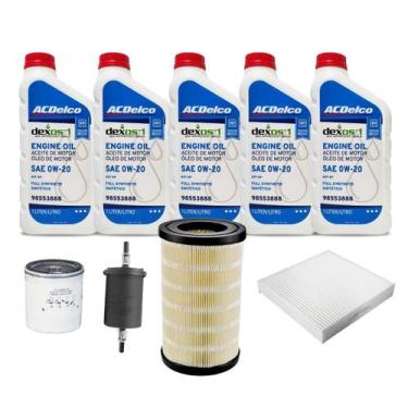 Imagem de Kit Troca De Óleo Chevrolet S10 Flex 2.5 Acima De 2015 - 5 Acdelco 0w2