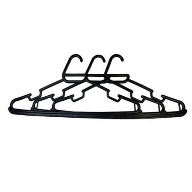 Imagem de Kit Cabides Para Roupas Adulto Redondo Preto - 60 Unidades - Jr plasti