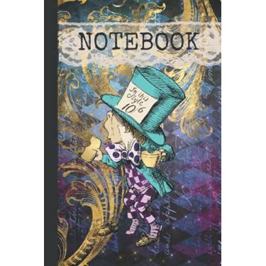 Imagem de Notebook: 6"x9", 120 lined pages – The Mad Hatter II, Alice in Wonderland inspired design
