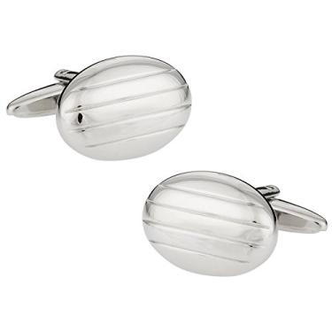 Imagem de Abotoaduras prateadas com caixa de apresentação Cuff-Daddy