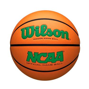 Imagem de WILSON NCAA Evo NXT Bola de basquete oficial para uso interno, verde/laranja, tamanho 15 a 72 cm