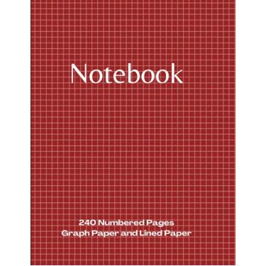 Imagem de Graph Paper Notebook: Project Workbook with 240 Numbered Pages Quad Ruled 5 x 5 Graph Paper and Lined Paper | 8.5" x 11" | PLUS Contacts Pages | For Ideas, Notes, Sketches