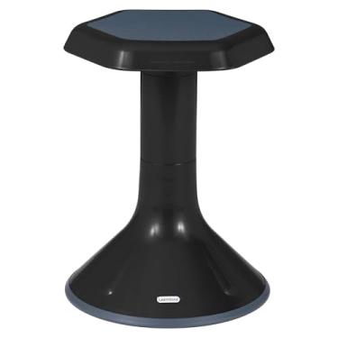 Imagem de Banqueta de aprendizagem ativa sem costas nuas para mesas de escritório e salas de aula, cadeira oscilante de aprendizagem ativa com movimento de balanço, preta