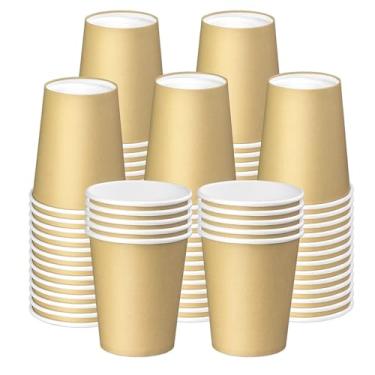 Imagem de BALDCC Copos de papel descartáveis de 227 g, copo de café quente, 75 pacotes, copo de café de papel para uso no escritório e na cozinha, copos de bebida para festa, acampamento ao ar livre, encontro de amigos e uso "faça você mesmo". (Cáqui)
