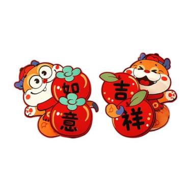 Imagem de shamjina Adesivos de porta 3D do ano da lunar chinesa, material de papel, decoração de festival de primavera para paredes de TV, acessório, Style B