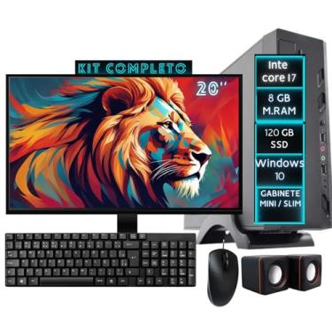 Imagem de Mini Pc Home Office Computador Cpu Desktop Completo Intel Core I7 8GB SSD 120GB Monitor HDMI 20' Teclado e mouse WI-FI usb DreamComputers DCP-MINI10