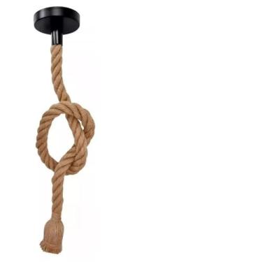 Imagem de Luminária Pendente Corda Sisal, Estilo Rústico Vintage, Lustre para Teto, Bivolt 110v/220v