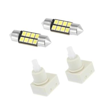 Imagem de Partuto Interruptor de lâmpada de cúpula de 2 peças com 2 peças de lâmpadas LED brancas 34404-SDA-A21 34404-SDA-A22D3 luzes de teto para Honda CR-V Odyssey Accord Pilot Ridgeline para substituição Ram