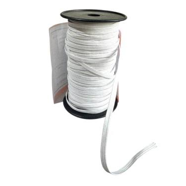 Imagem de Kit 5 rolos Elásticos chato Número 6 de 0.4mm Branco de 50m - Monitex