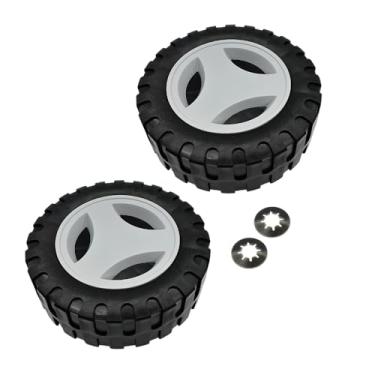 Imagem de Kit 2un Roda Menor 140mm com Calota e Anel Compatível com Cortador de Grama Tramontina CE30